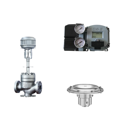 Pneumatische regelklep met Masoneilan SVI2-21123111 positioner en Tescom 44-4600 drukregulerend klep