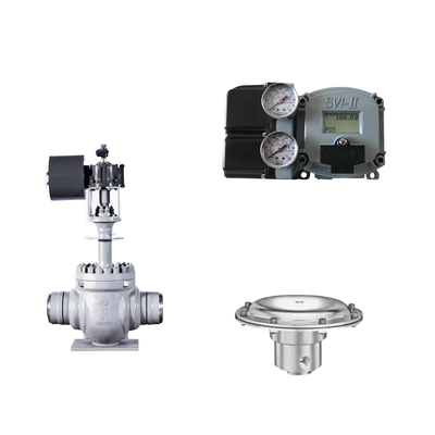 Pneumatische regelklep met Masoneilan SVI2-21123111 positioner en Tescom 44-4600 drukregulerend klep