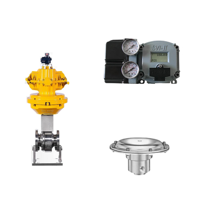 Pneumatische regelklep met Masoneilan SVI2-21123111 positioner en Tescom 44-4600 drukregulerend klep