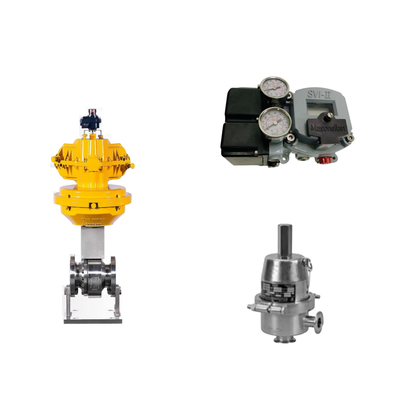 Pneumatische regelklep met Masoneilan SVI2-22123121 positioner en Fisher SR5 drukregulerend klep