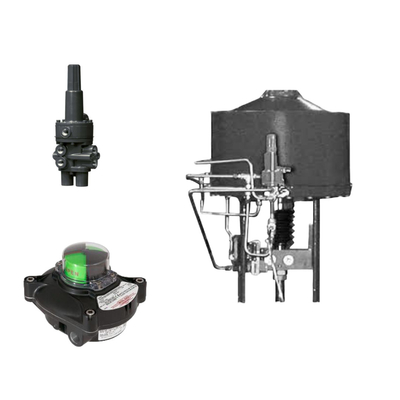 Pneumatische besturingsklep met Samson 3730-3 positioner en Fisher 377 drukgevoelige trip klep en limiet swith