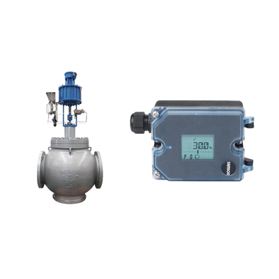 Globe-klep met Samson 3725 elektropneumatische positioner en Fisher SR5 drukregulerend klep