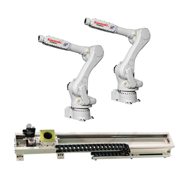 Industriële robotarm 6 as Kawasaki RS050N met CNGBS-geleidingsrail voor robot voor pallethantering