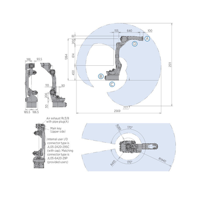 GP12 Industrial Yaskawa Robot Arm met CNGBS Robot Cover als 6-assige Robot Arm voor het hanteren