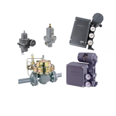 Precieze throttling Fisher 3620J Electro pneumatische klep positioner met Fisher regulator en ASCO solenoïde klep