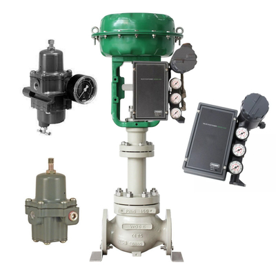 Precieze throttling Fisher 3620J Electro pneumatische klep positioner met Fisher regulator en ASCO solenoïde klep