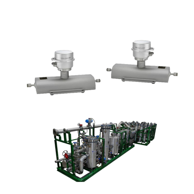 Brandstofgasskids met zeer nauwkeurige Proline Promass A 100 Coriolis Endress + Hauser-stroommeter