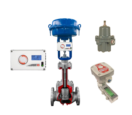 Pneumatische regelklep met flowserve Logix 520MD positioner voor ventielregeling Smart Digital Flowserve Valve positioner