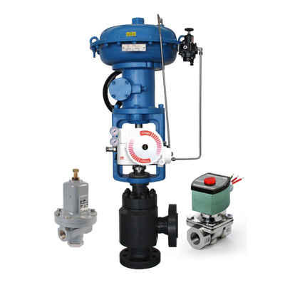 Stroomregelklep met Flowserve 3200MD Valve Positioner ASCO Solenoid Valve