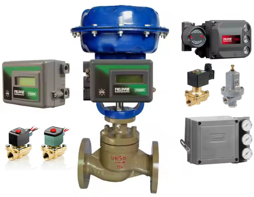 Fisher MR95 drukregulerende klep en DVC2000 positioner en Samson 3277 pneumatische actuator als onderdelen van pneumatische klep
