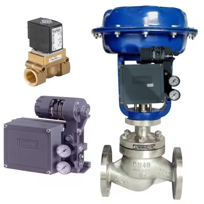 Pneumatische besturingsklep met Fish-Er 3582I en Masoneilan regulator en Burkert solenoïde klep voor kogelklep in voorraad