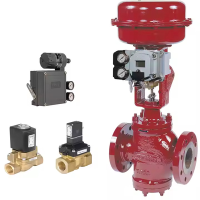 Pneumatische besturingsklep met Fish-Er 3582I en Masoneilan regulator en Burkert solenoïde klep voor kogelklep in voorraad