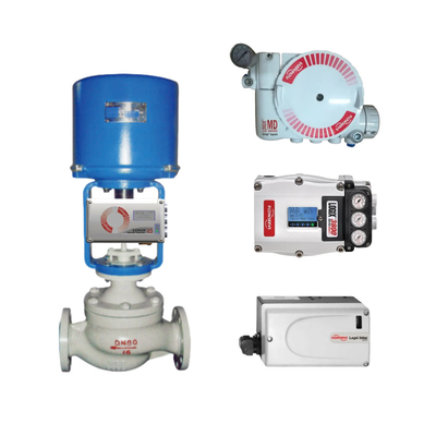Pneumatische besturingsklep lineair met flowserve LOGIX 520MD DIGITAL HART VALVE POSITIONER en ASCO solenoïde klep in voorraad