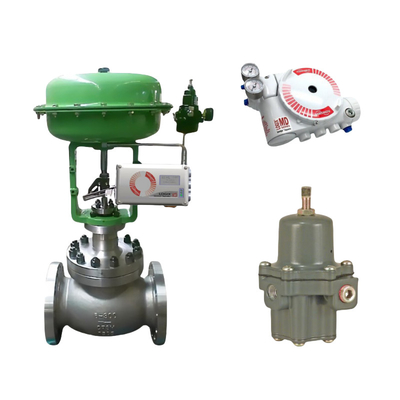 Pneumatische besturingsklep lineair met flowserve LOGIX 520MD DIGITAL HART VALVE POSITIONER en ASCO solenoïde klep in voorraad