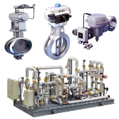Druk / Stroom Control Skid KOSO 710E/720E vlinder klep en 6500RA pneumatische actuator en EPB811 klep positioner set
