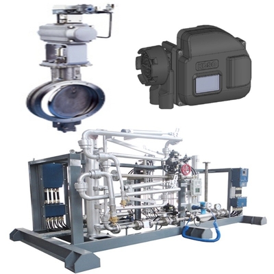 Druk / Stroom Control Skid KOSO 710E/720E vlinder klep en 6500RA pneumatische actuator en EPB811 klep positioner set
