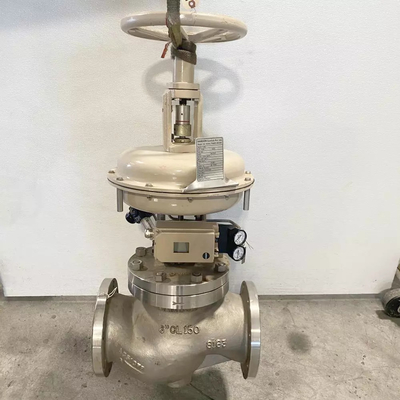 Samson 3241 Globuscontroleventil van de ANSI 300-drukklasse en roestvrij staal voor klep met ASCO-solenoïde klep