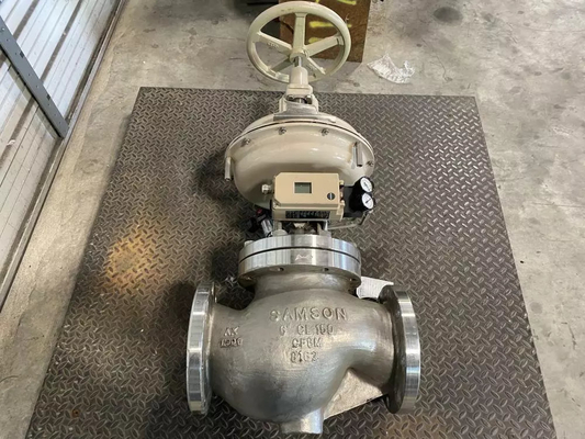 Samson 3241 Globuscontroleventil van de ANSI 300-drukklasse en roestvrij staal voor klep met ASCO-solenoïde klep