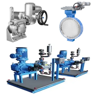 Druk- en stroomregelaar Skid Samson LTR 43 vlinderkleppen en Auma elektrische actuatoren en tandkasten