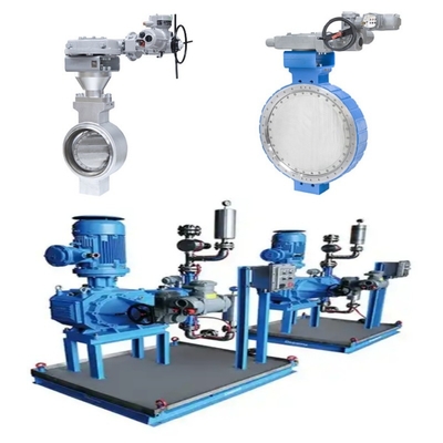 Druk- en stroomregelaar Skid Samson LTR 43 vlinderkleppen en Auma elektrische actuatoren en tandkasten