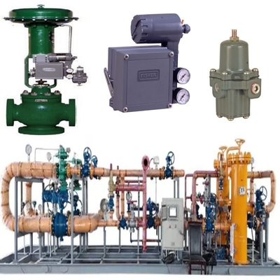 Valve Switching Skid met Fisher YD/YS Drieweg Cage-Guided Valves 3582i Mechanische Valve Positioner met 667 Pneumatische kop