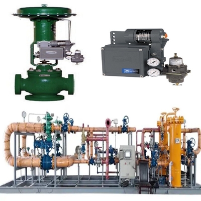 Valve Switching Skid met Fisher YD/YS Drieweg Cage-Guided Valves 3582i Mechanische Valve Positioner met 667 Pneumatische kop
