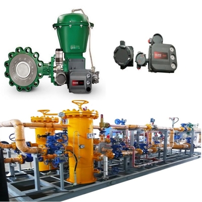 Stroomregelaar Valve Skid Met EMERSON Fisher A11 Butterfly Valve 2052 Actuator DVC6200 Positioner 67CF Spanningsregelaar