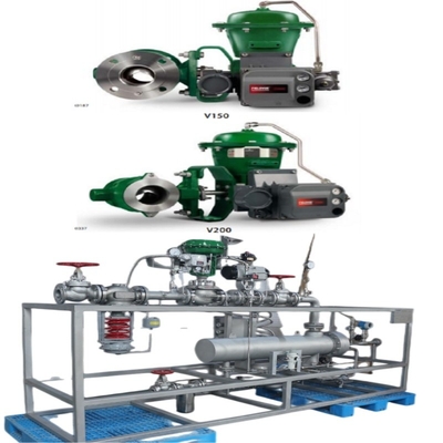 Stroomregelklep Skid met Fisher Vee-Ball V150/V200/V300 regelklep 2052 actuator DVC6200 Positioner