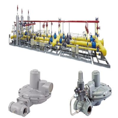 Drukvermindering Regulerende skids met Emerson Fisher CS800 serie regulator WIKA drukmeter