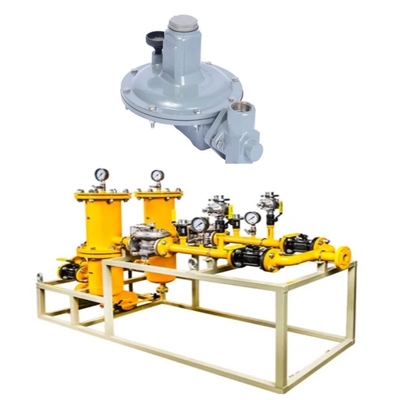 Natuurgasklep-skid uitgerust met Emerson Fisher T205/T205M-reeks regelaars en WIKA-drukmeter