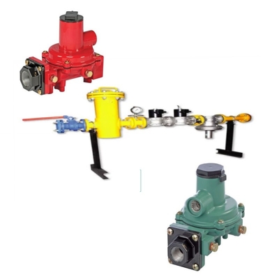 Valve Switching Skid uitgerust met Fisher R-serie R222H/R222 regelaars en WIKA drukmeter