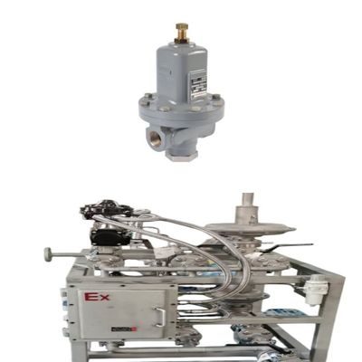 Valve Switching Skid uitgerust met veiligheidskleppen van de Fisher MR98/MR98L/MR98H-serie en -drukmeters