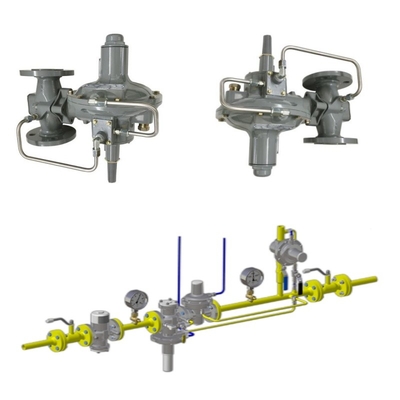 Druk/stroomregeling Skid Emerson Fisher 299H/299HV/299HR/299HVR drukregelaar en Wicka drukmeter set