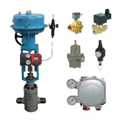 Rechte hoek type topgidsklep met Masoneilan SVI2 klep positioner en 78-40 regulator geschikt voor elektrische stroom