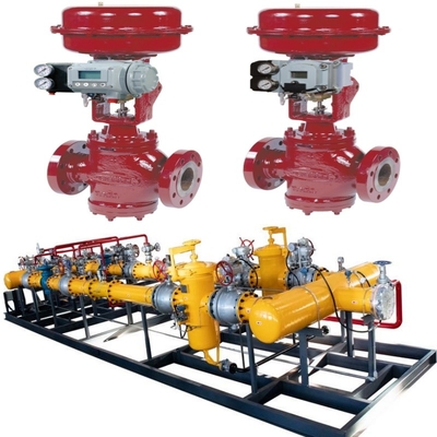 Valve Switching Skid Met Masoneilan 10000 Carbon Steel Control Valve Type 87/88 Pneumatische actuator SVI II SVI3 Valve Positioner