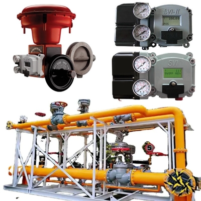 Natuurgasklep Skid Masoneilan 37002 Serie Vlinderbesturingsklep SVI2 SVI3 4700E Kleppositionair 496 Roterende schakelaar