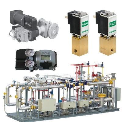 Natuurgasklep Skid door Masoneilan 31000 Control Valve SVI II AP SVI3 Valve Positioner ASCO Solenoïde Valve Set