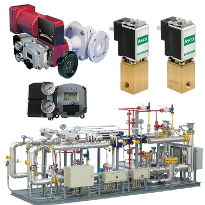 Natuurgasklep Skid door Masoneilan 31000 Control Valve SVI II AP SVI3 Valve Positioner ASCO Solenoïde Valve Set
