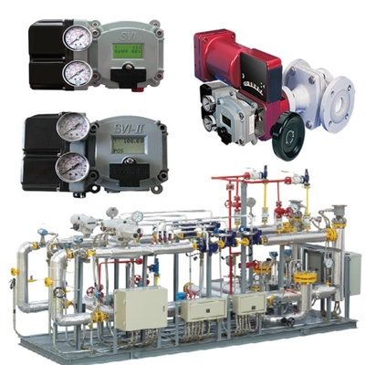 Natuurgasklep Skid door Masoneilan 31000 Control Valve SVI II AP SVI3 Valve Positioner ASCO Solenoïde Valve Set