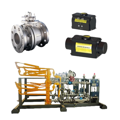 Floating KTM EB1 OM-2 Ball Valves Keystone aangedreven actuator Fisher DVC6200 HC Single Acting Positioner voor Skid gemonteerd