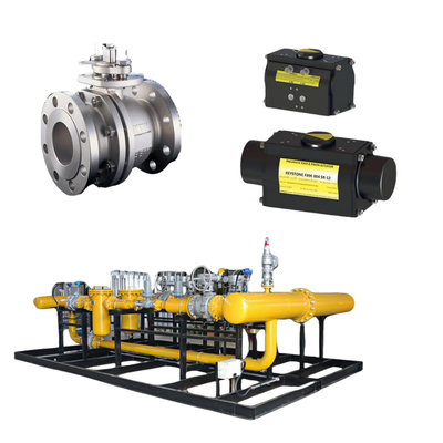 Floating KTM EB1 OM-2 Ball Valves Keystone aangedreven actuator Fisher DVC6200 HC Single Acting Positioner voor Skid gemonteerd