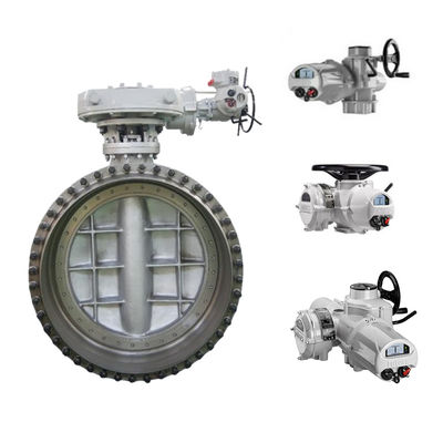 Grootdiameter vlinderklep met rotork IQ3 elektrische actuator en IB versnellingsbak