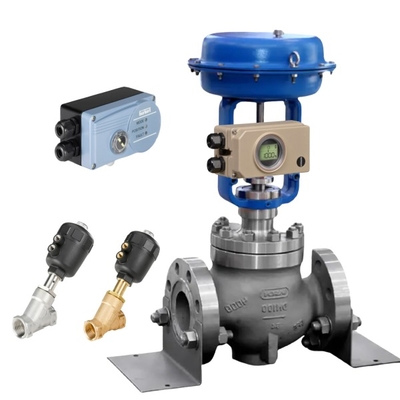 Lichtgele Samson Positioner 3730-3 en Burkert Klep en Positioner Regelklep Kogelklep Op Voorraad