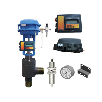 Fisher Gulde HART Electro Pneumatic 3800SA Digitale Valve Positioner Emerson met Chinese Control Valve en Asco Filter Regulator