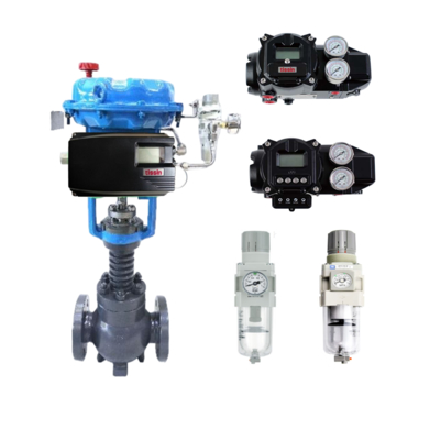Pneumatische kogelkranen met Korea Original Tissin TS800/TS805 Serie Intelligente Smart Positieregelaar en SMC AW20 Filterregelaar