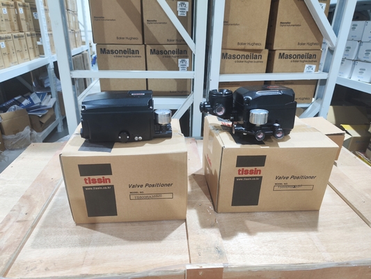 Kogelkranen met originele Tissin TS600 elektro-pneumatische standregelaar met eindschakelaar en IMI NORGREN B64G filterregelaar