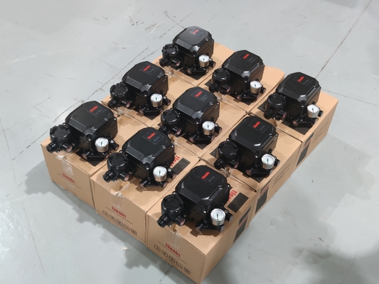 Kogelkranen met originele Tissin TS600 elektro-pneumatische standregelaar met eindschakelaar en IMI NORGREN B64G filterregelaar