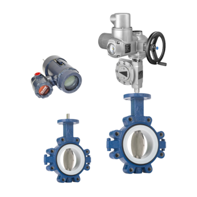 Oorspronkelijke Fisher FIELDVUE DLC3010 Digitale niveauscontroleur Niveauscontroleur en AUMA elektrische actuator en Keystone F990-serie Butterfly Valve leverancier