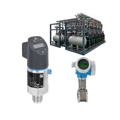 Drukverlagingsregelaar met Endress+Hauser Proline Prowirl D200 draaikolkstroommeter en Cerabar PTC31B temperatuurzender