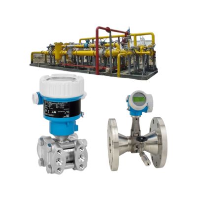 Stroomregelingskleppen met Endress+Hauser Proline Prowirl R 200 vortexstroommeter en Deltabar PMD55B-drukzender.